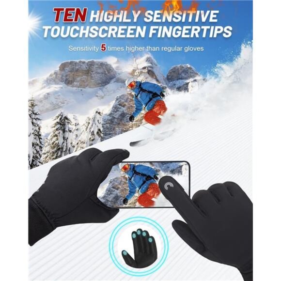 RIGWARL -10℉ 3M Completely Waterproof Gloves for Cold Weather, Winter Gloves 7 - Picture 5 of 7